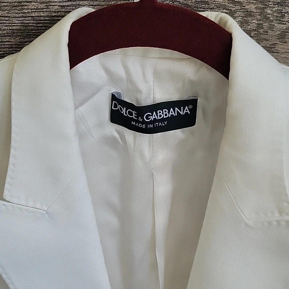 DOLCE & GABBANA Blazer Suit Jacket Size 40 (Small) White/Cream - Picture 2 of 9